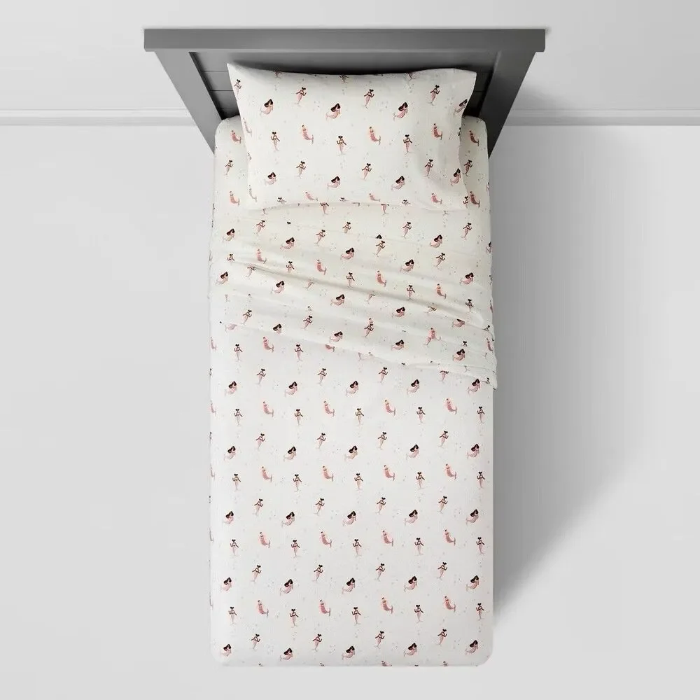 Pillowfort Twin Mermaid Cotton Kids Sheet Set 3-Piece Bedding